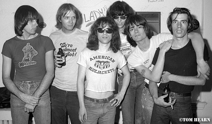 Ramones with John Holmstrom and Legs McNeil. photo by Tom Hearn